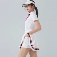 Ensemble jupe-short plissée à manches courtes pour femme, séchage rapide, respirant, pour le tennis, le golf, la course et l'entraînement sportif 6