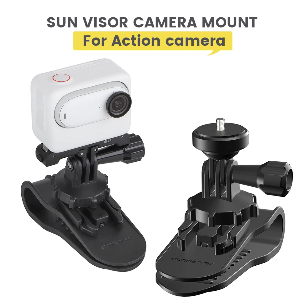 Car Sun Visor Mount Action Camera Holder Cell Phone Mount 360 Rotating