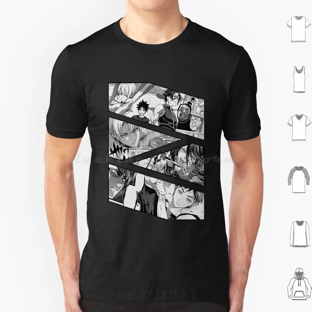 Food Wars Shokugeki No Soma Manga Panel Design T Shirt Big Size 100% Cotone Food Wars Shokugeki No Soma Food Wars Manga