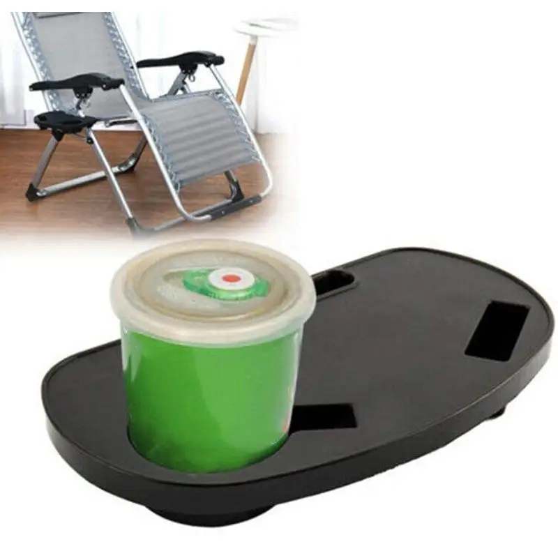 Recliner Folding Chair Tray Drink Holder Portable Side Tray Breakfast Beach Chair Cup Holder For Outdoor Camping Accessories
