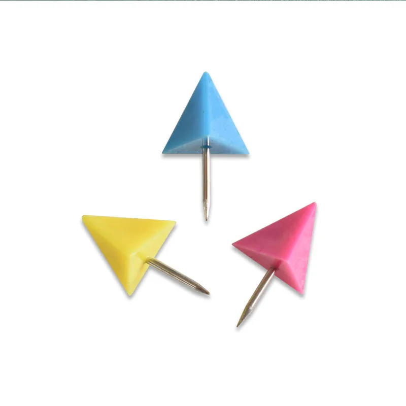 Plastic Push Pins 50pcs for Cork Board Decorative Map Marker Thumb Tack Triangle Drawing Pin Creative Office Stationery