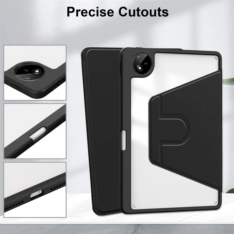 Premium Acrylic 360° Rotating Protective Tablet Case Cover