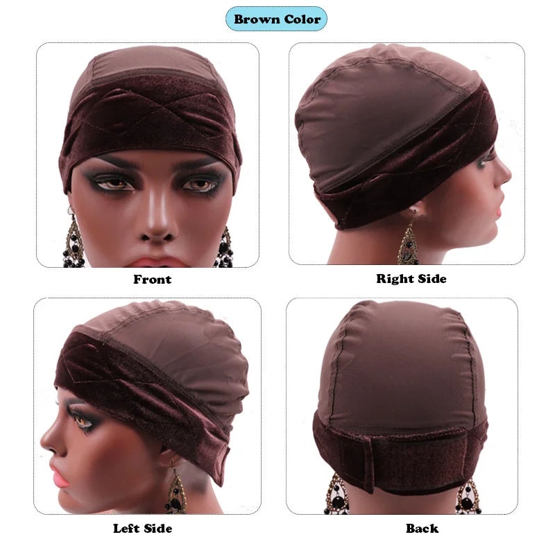 1/2/3Pcs Respirant Perruque Casquette Velours Perruque Et Perruque Casquettes Pour Perruques Cheveux Capuchon De Protection Avec Bords En Velour Écharpe Pour Fixer Perruques