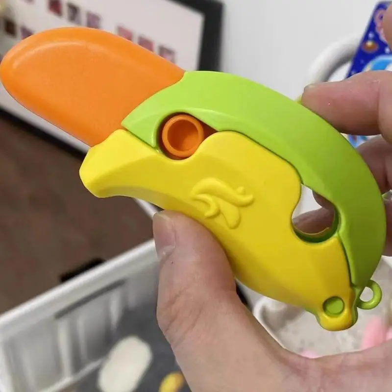 3D Gravity Carrot Knife Banana Carrot Knife Toy Stress Relief Sensory Toy 3D Printing Banana Gravity Fidget Knives Toys For Kids