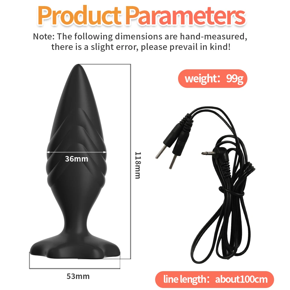 Factory Sale Electric Shocker Anal Butt Plug ,Electro Anal Dilator Prostate Massage Anus Electrostimulator E stim Estim Sex Toys