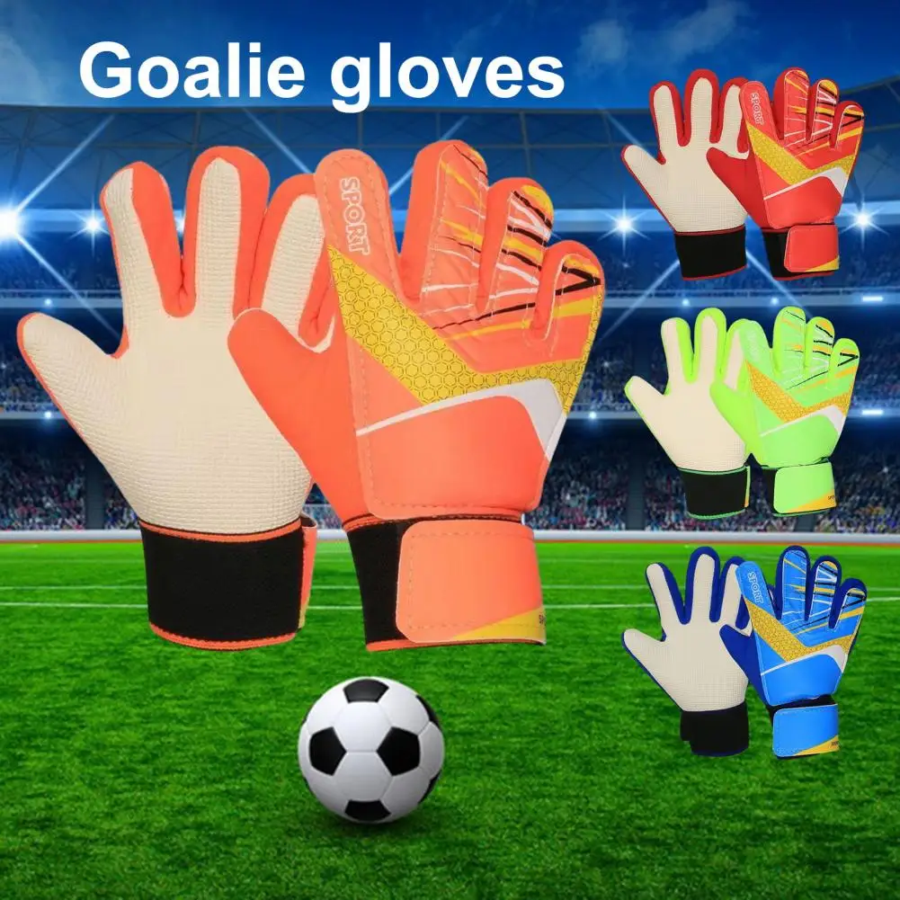 Goalkeeper Gloves Breathable Impact Resistant Non-slip Texture Football Training Gloves Goalie 1 Pair for Kids