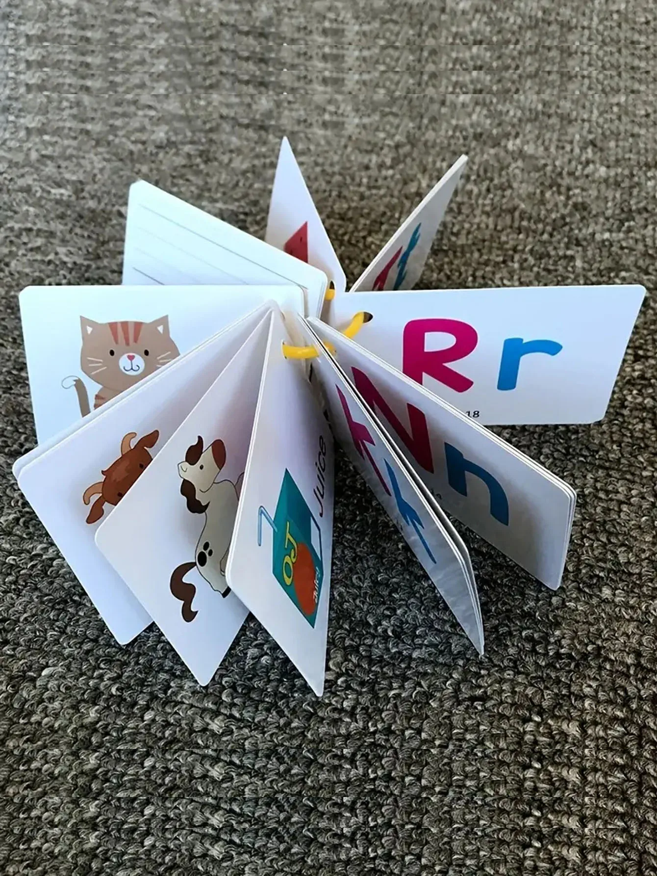 Wipe-able Alphabet Fun Cards Toy, Early Learning Educational Uppercase Lowercase Letters Gift For Kids, Spelling Animal Cartoon 5