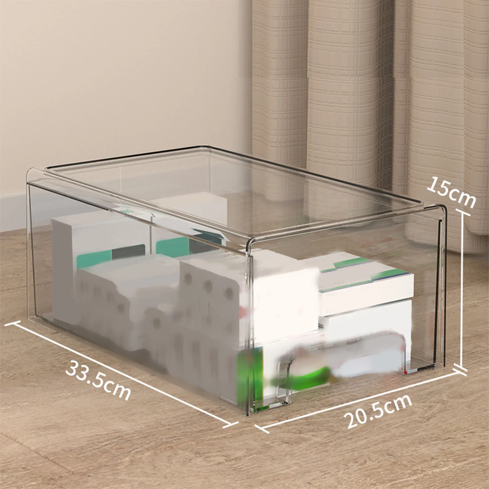 Acrylic Storage Box, Clear Drawer Organizer Stackable Dustproof Large Capacity Elegant Acrylic Desktop Organizer
