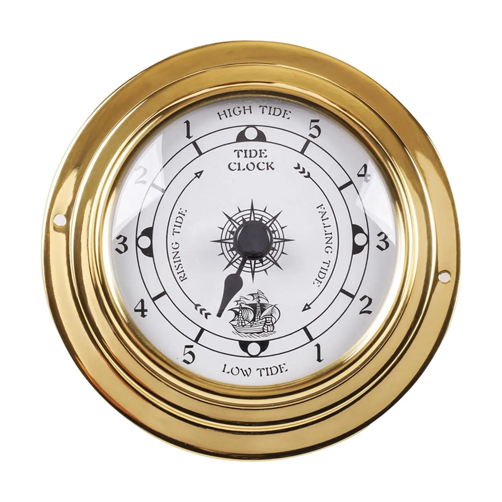 Compact Nautical Tide Clock Brass Material Silent Sweep Low Tide Indicator for Boat Cabin Greenhouse Patio Wall Decor Compact Nautical Tide Clock Brass Material Silent Sweep Low Tide Indicator for Boat Cabin Greenhouse Patio Wall Decor