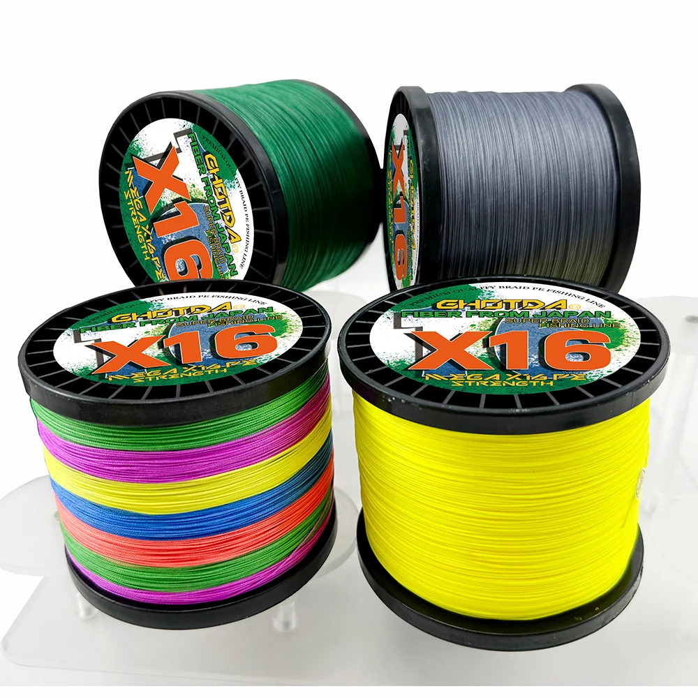 16 Strands Braided Fishing Line Super Strong 25 40 80 100 125 140 161 200LBS X-wire Core 100M-1000M Multifilament 0.16mm-0.8mm 6