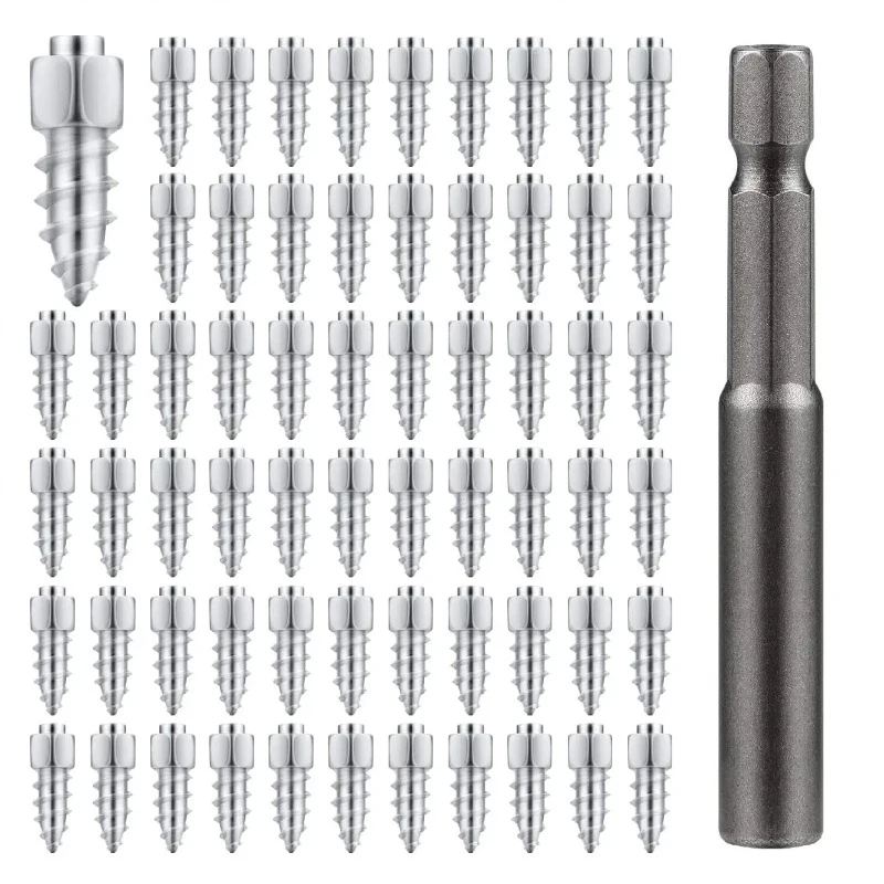 100pcs Non-Slip Tire Anti-Skid Spikes Wheel Nails Tire Boltsbolts Shoe Cleats for Car ATV Winter Emergency
