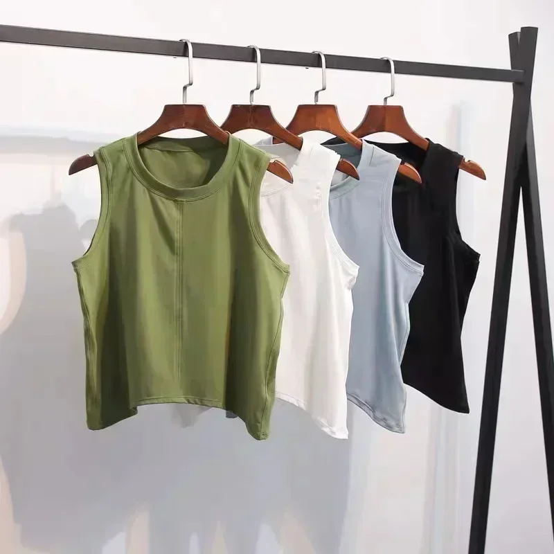 Lemon Fitness Yoga Tank Top Sports Gym Top Breathable Workout Top Womens Clothing Crop Vest West Sleeveless Blouse Women Clothes