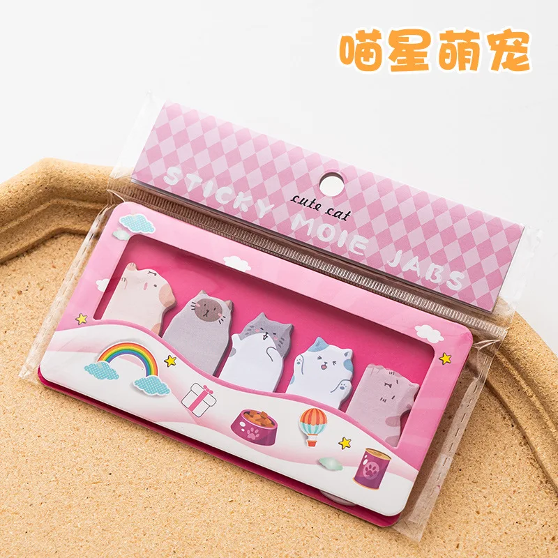 150 Blatt/Packung Haftnotizen mit Cartoon-Tieren, Capybara, Panda, Katze, Notizpapier, Memo-Clips, dekorative Papier-Lesezeichen, Büro, Schule – Detail 9