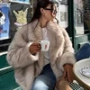 Autumn Winter Faux Fur Coat  Suit Collar Thickened Warm Fluffy CoatShort Street Style Fox Fur Jacket Peludo Chaqueta Mujer 1