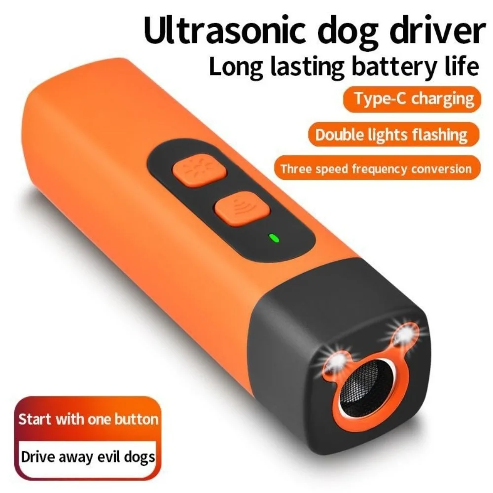 Anti-Barking Dog Bark Deterrent Device 40KHz Professional Dog Training Tool Rechargeable Compact Bark Shield Indoor Outdoor