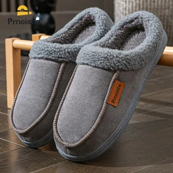 Men's Cozy Suede Slippers with Non - Slip TPR Sole and Memory Foam Cushioning - 46 - 47 (Gray)