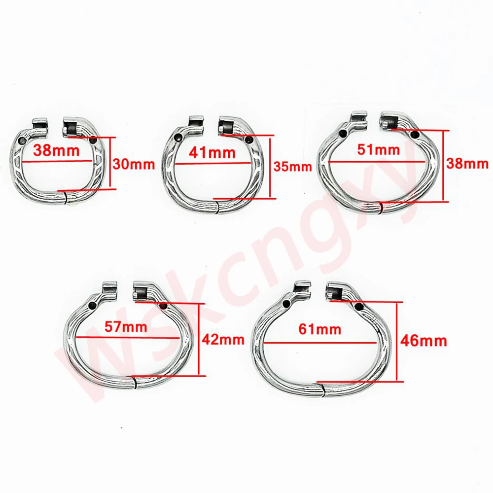 5MM PA Piercing Stainless Steel Chastity Cage Male Penis Lock Device Breathable Cock Ring Penis Fetish Restrain Sex Toys for Men