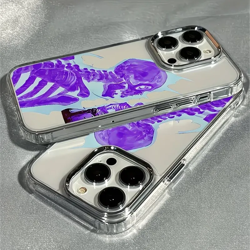 Shockproof Purple Skull Clear Soft Phone Case Cover