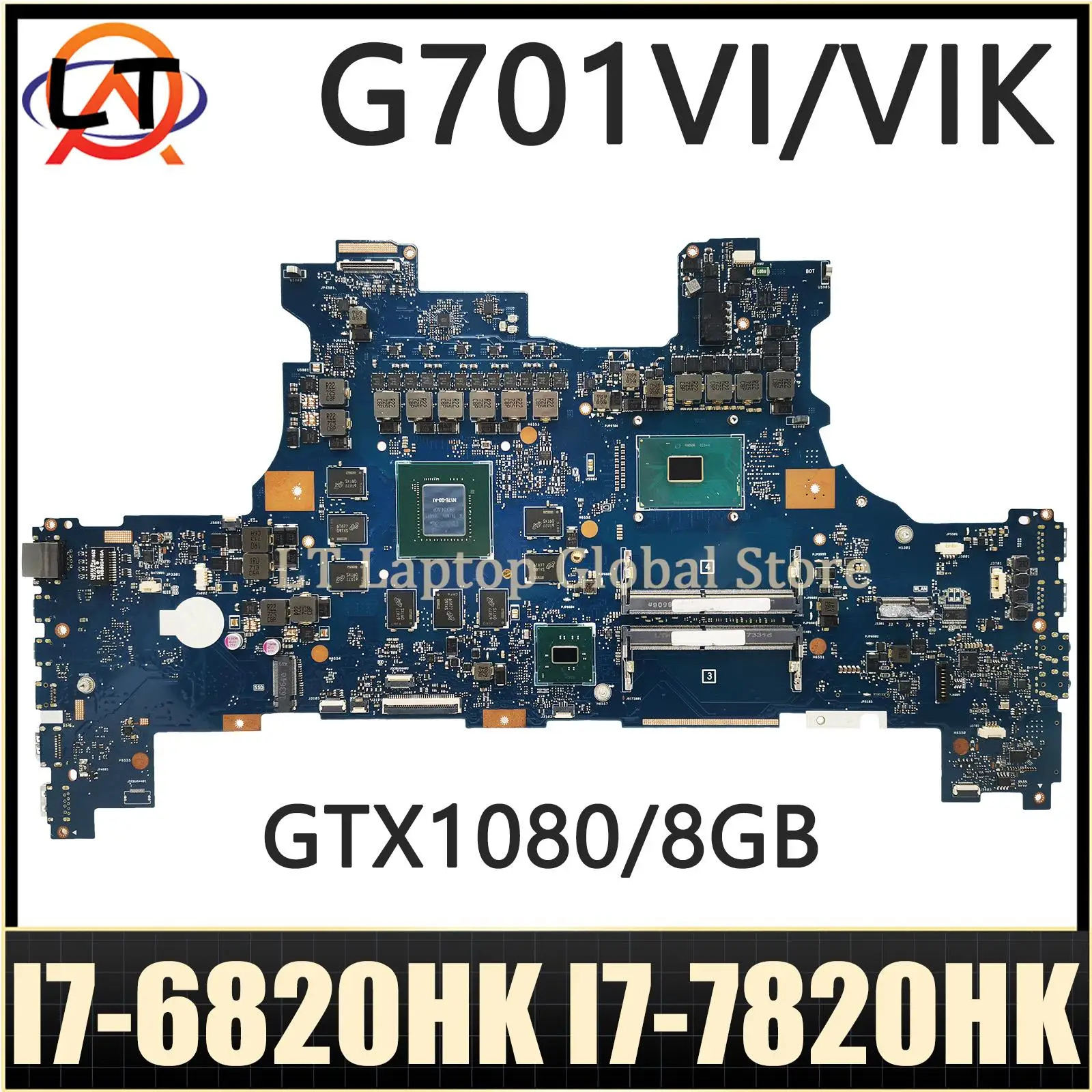

G701V Notebook Mainboard For ASUS ROG G701 G701VI G701VIK Laptop Motherboard I7-6820HK I7-7820HK CPU GTX1080/8GB DDR4