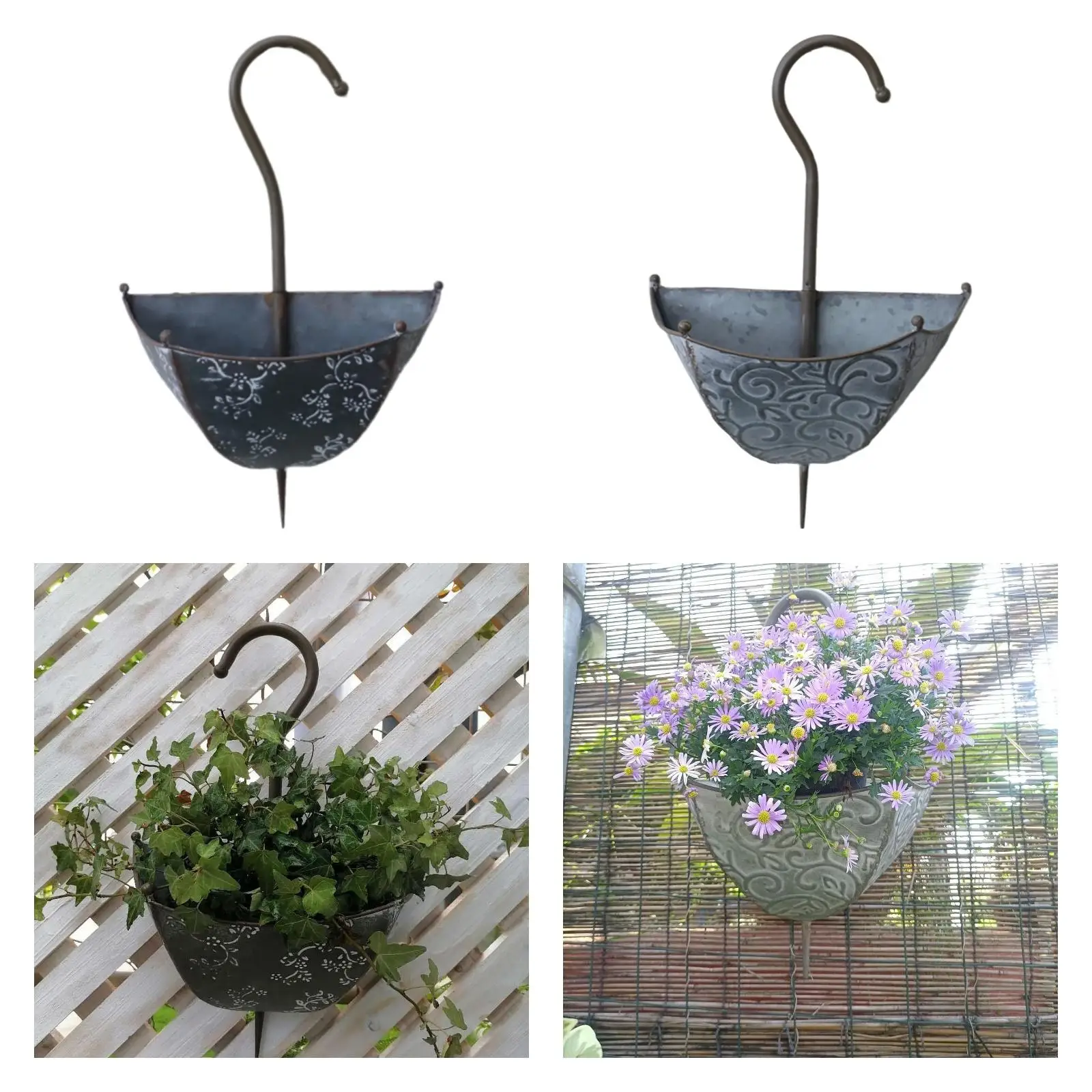Iron Wall Planter Umbrella Shape Hanging Flowerpot Decorative Garden Decor for Balcony and Courtyard Walls Iron Wall Planter Umbrella Shape Hanging Flowerpot Decorative Garden Decor for Balcony and Courtyard Walls