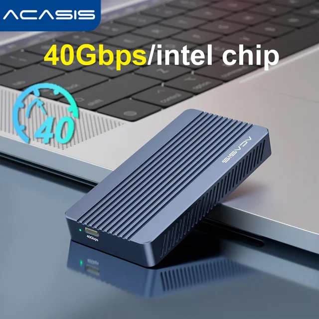 Thunderbolt4 Usb4.0 Nvme Ssd Boîtier 40gbps Aluminium M.2 Ssd Case Boîtier  haute vitesse pour Lapto