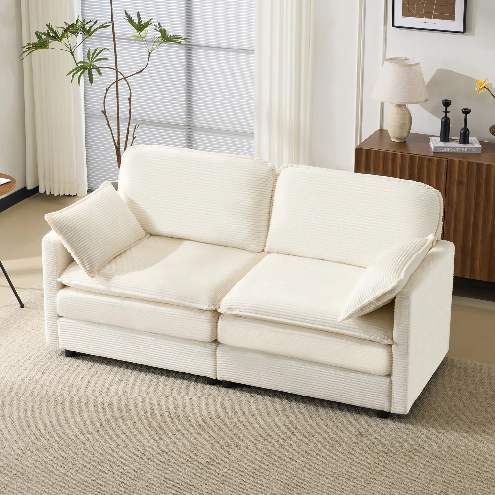 Modernes, minimalistisches 2-Sitzer-Sofa – hochdichter Schaumstoff, bequem und geräumig, leicht zu reinigen, klein, platzfreundlich für das Wohnzimmer – Detail 19