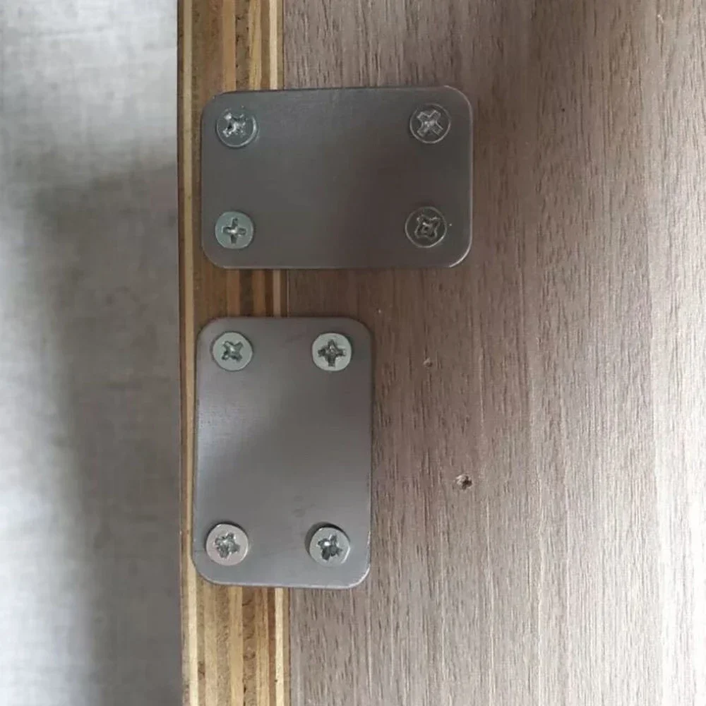 Stainless Steel Angle Bracket Right Angle Straight Four Hole Fixed Furniture Fasteners for Wood Shelves Cabinets
