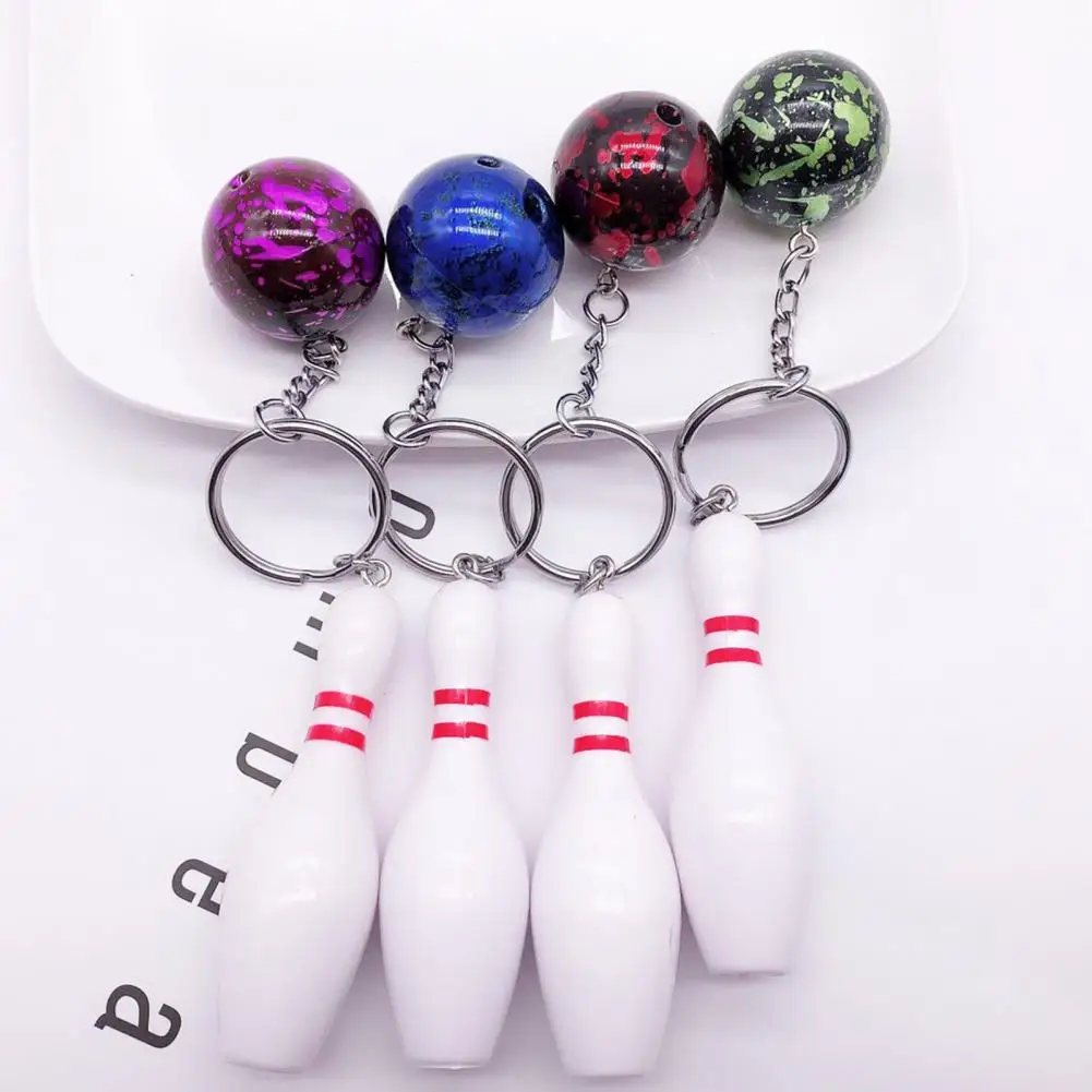 Bowling Key Chain Ball Shape Key Ring Holder Keychain Sport Lovers Handbag Car Pendant Sports Keychain Bowling Holder bowling accessories