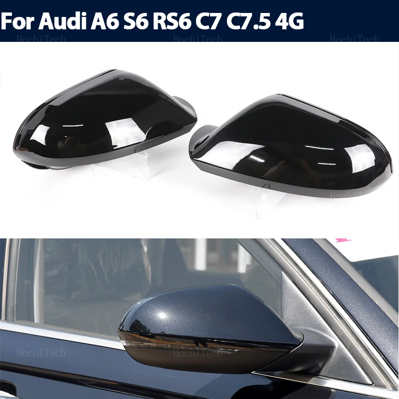 

1 пара, задние боковые зеркальные крышки для Audi A6 S6 RS6 C7 C7.5 2011-2018