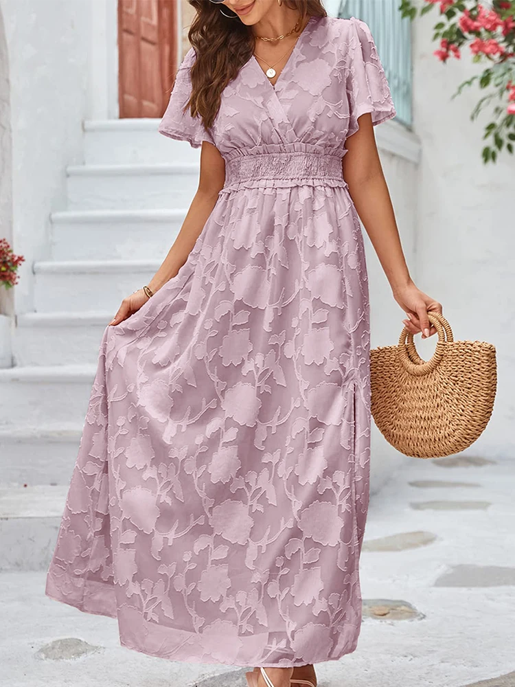 Clacive-vtido Negro Holgado De Verano Para Mujer, Minivtido Sexy De Manga Corta Con Cuello En V, Elegante, Clásico, Plisado, Liso, 2025 - AliExprs 200000345