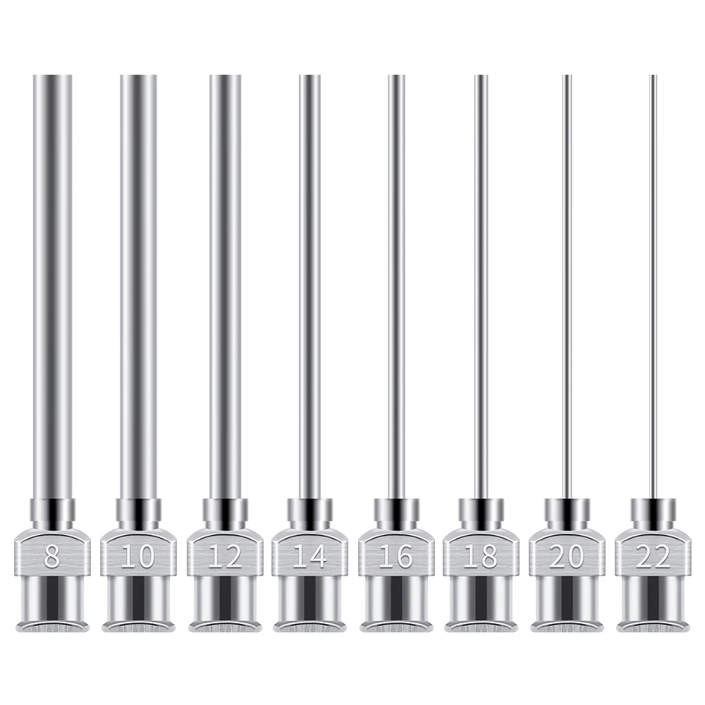Dispensing Needle 12 Pack 38mm Stainless Steel Blunt Tip 1.5 inches 8G 10G 12G 16G 18G 20G glue needle