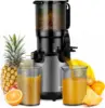 Press Juicer Machines, 5.3" Extra Feed Chute Masticating Juicer Fit Whole Vegetable and Fruit, Self Feeding Slow Pure Juicer Eas 1
