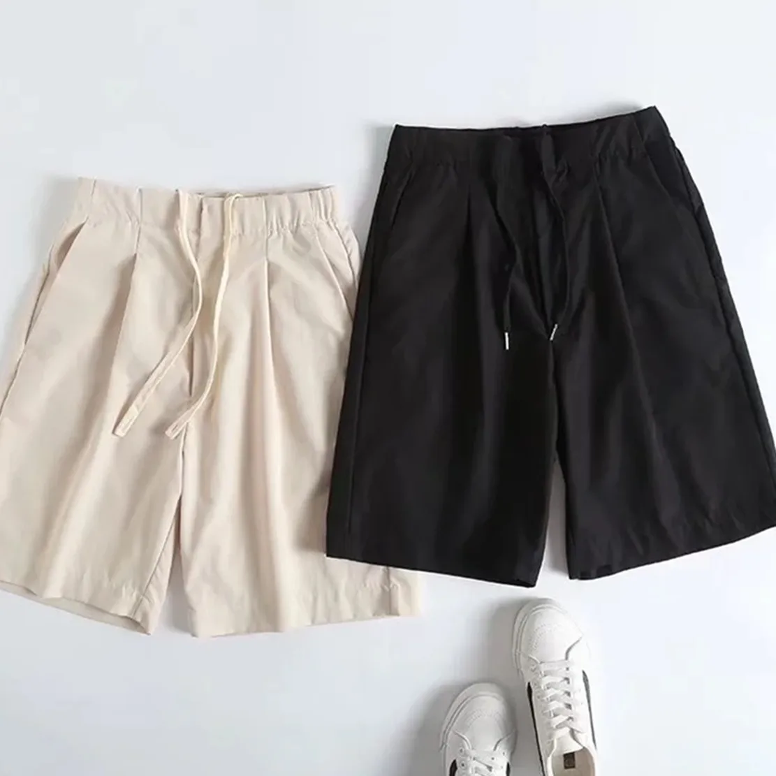 

Maxdutti Japanese Style Fashion Simple High Waist Harem Quick Drying Loose Bermuda Casual Shorts Women