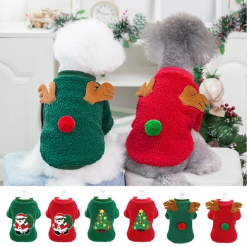 2025 Cute Christmas Dog Clothes Coats Puppy Cat Clothes Costume New Year Pet Clothing Supplies Outfit For Small Medium Dogs Pug