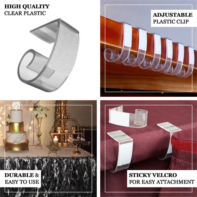 10 20 30pcs Adjustable Large Plastic Table Skirt Clip Banquet Tablecloth Clips For Wedding Decoration