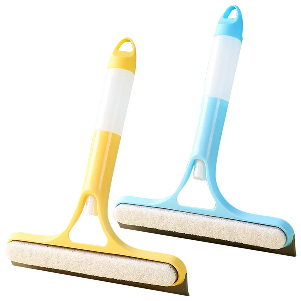 

Многофункциональное устройство для очистки стекла 2-в-1 с распылителем воды, домашний чистящий инструмент, 2 шт. (желтый + синий) очищающее средство