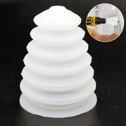 Silicone Dust Collection Cover for Electric Drills - Household Dust Removal Accessory (White)