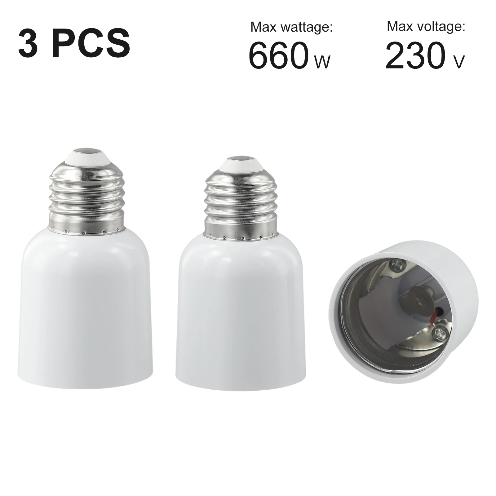 

Light Sockets Lamp Holder Base Adapter E26/E27 To E39/E40 Lamp Holder Light Bulb Mogul 3-Pack PBT Plastic Aluminium Material