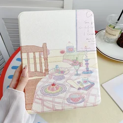 Striped Cake Rotating iPad Case with Pen Holder for IPadPro2024 - 11inch (JK510 - 1)