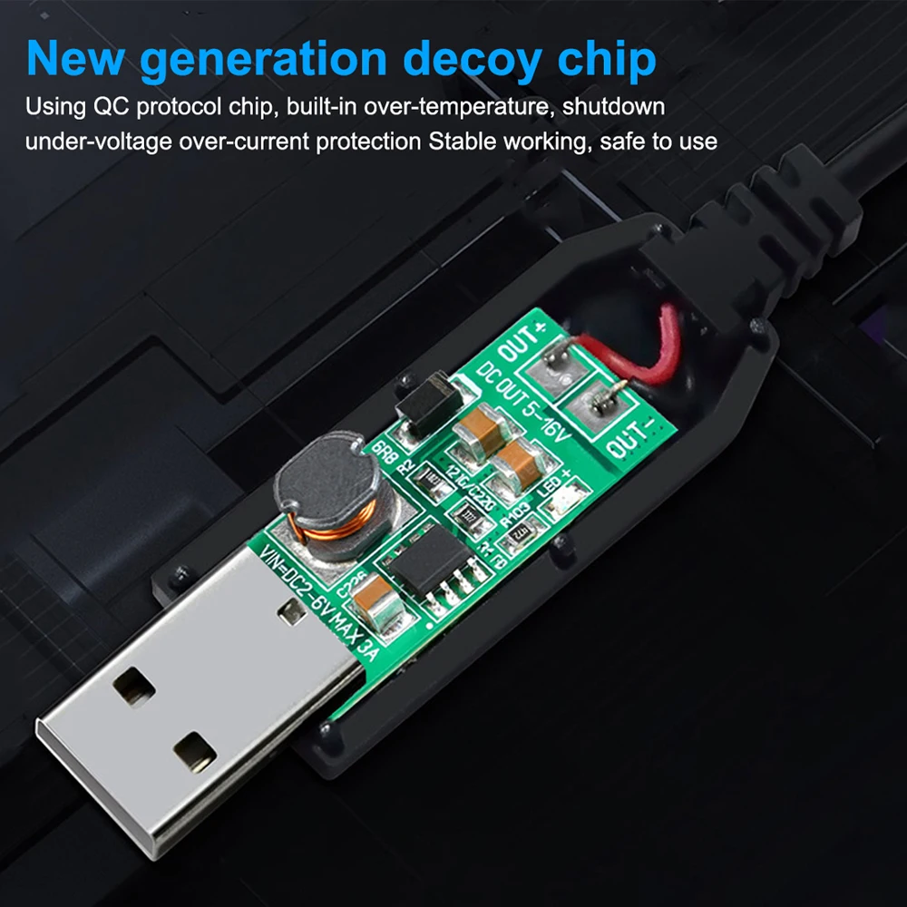 Universal USB to DC Power Boost Converter Cable with 8 Adapters - 5V to 12V Charging Solution