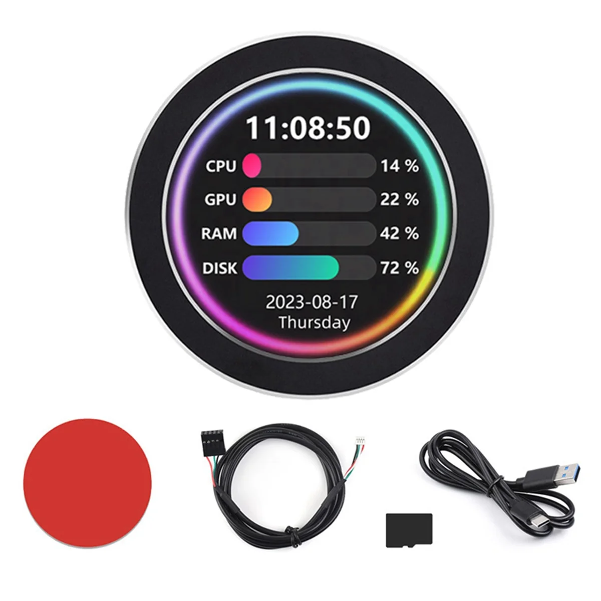 USB CPU ǻ  ͸ RGB  Ʈ м ̹ , 2.8 ġ ý  ȭ, B