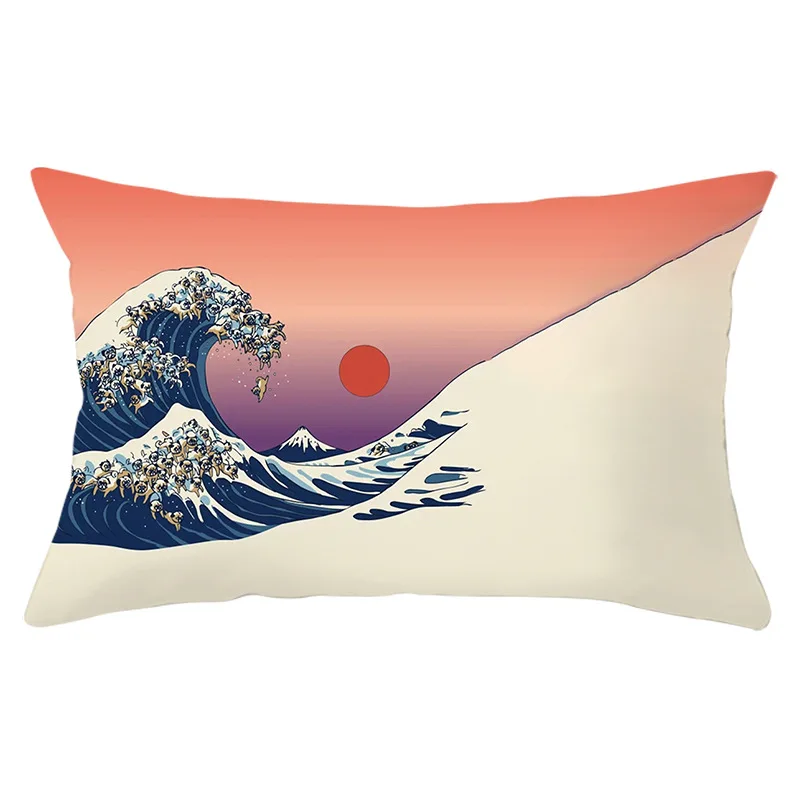 30x50cm Sun Mountain Landscape Pillowcase Decorative Sofa Cushion Case Bed Pillow Cover Home Decor Gift Car Cushion Cover 