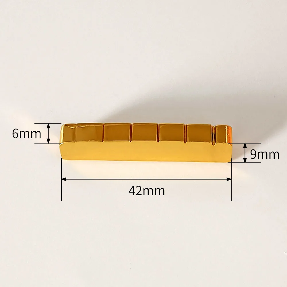 4/5/6 Saiten Messingmutter und Sattelschnur Multi Size Messing vergoldet für E-Gitarre, Akustikgitarre, Bassgitarrenteile – Detail 5