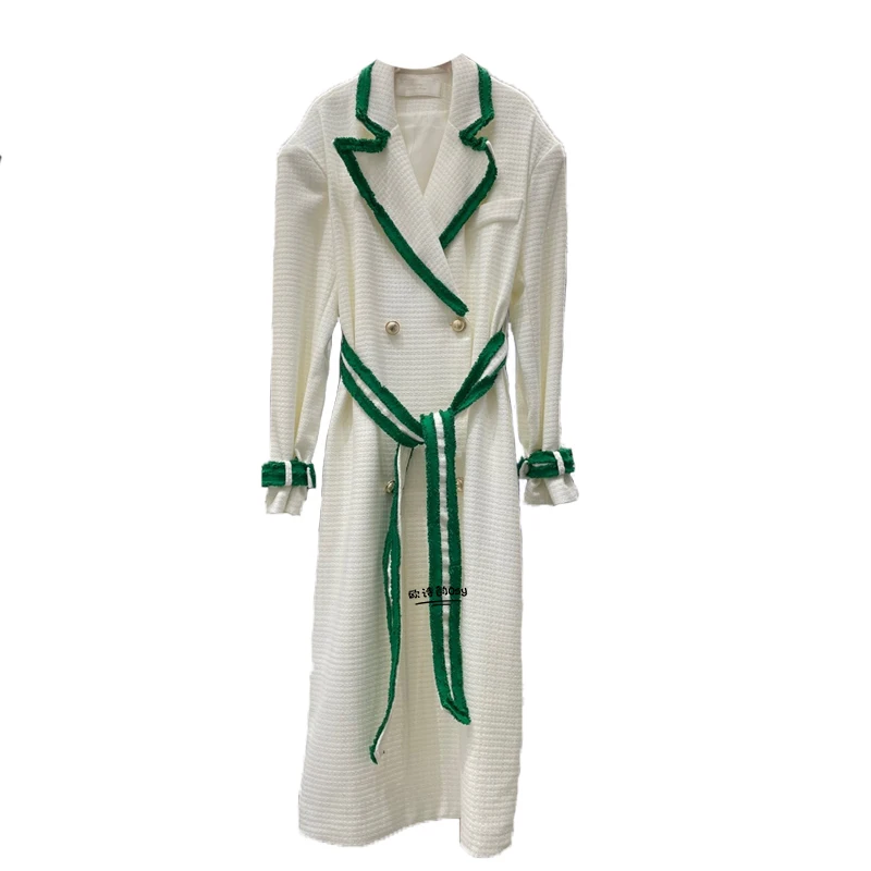 

SuperAen Fashion Splicing Blazer Korean Women Autumn Winter Long Trench Coat
