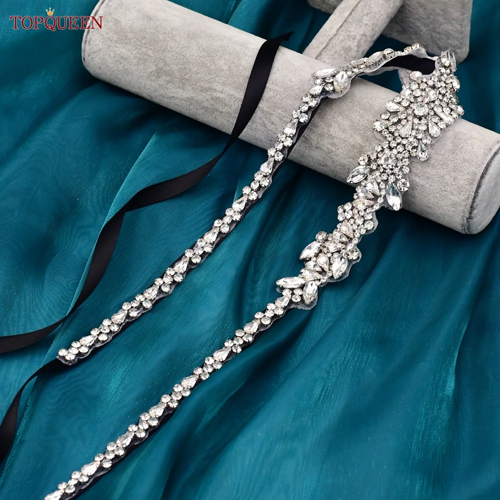 Bridal Belt Silver Fancy Rhinestone Women Wedding Dress Accessories Satin Ribbon Belt S51 bridal waistband bridal dress decoration