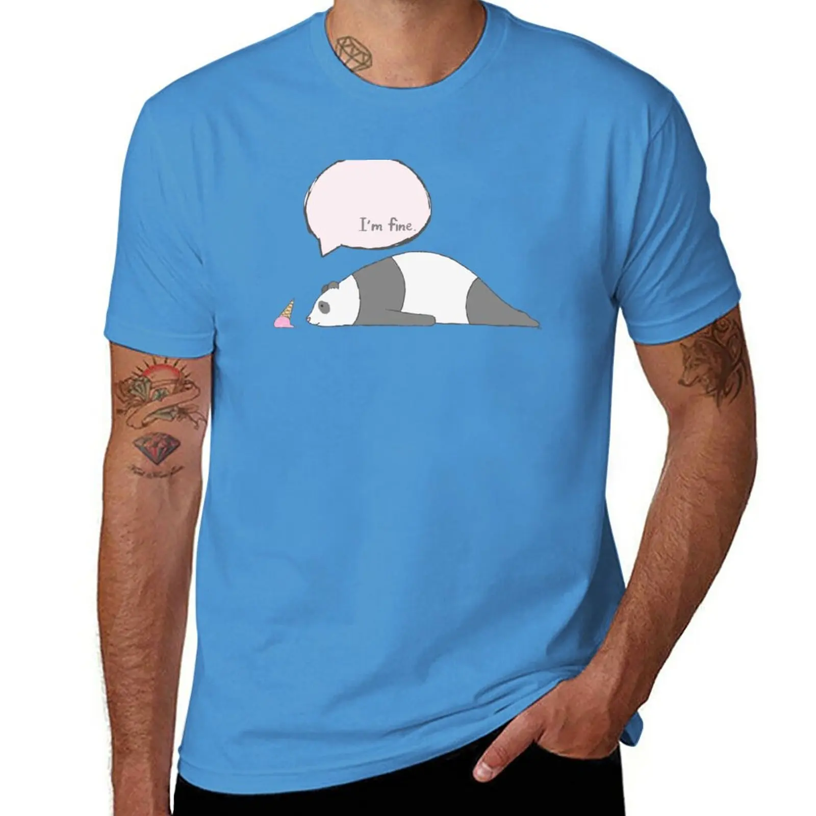

Panda - I'm fine. T-Shirt quick-drying cute tops fruit of the loom mens t shirts