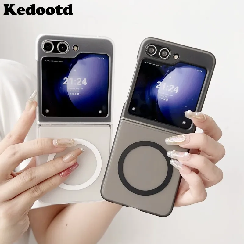 Custodia Opaca Trasparente Per Samsung Galaxy Z Flip 6 5 4 3 Z Fold 6 5 4 3 Magnetica Per Custodia Protettiva Per Pc Con Ricarica Wireless Magsafe