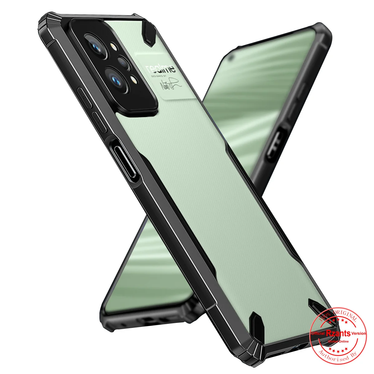 Rzants For Realme Gt2 Pro Case Hard [Bull] Shockproof Slim Crystal Clear Cover Funda Thin Casing