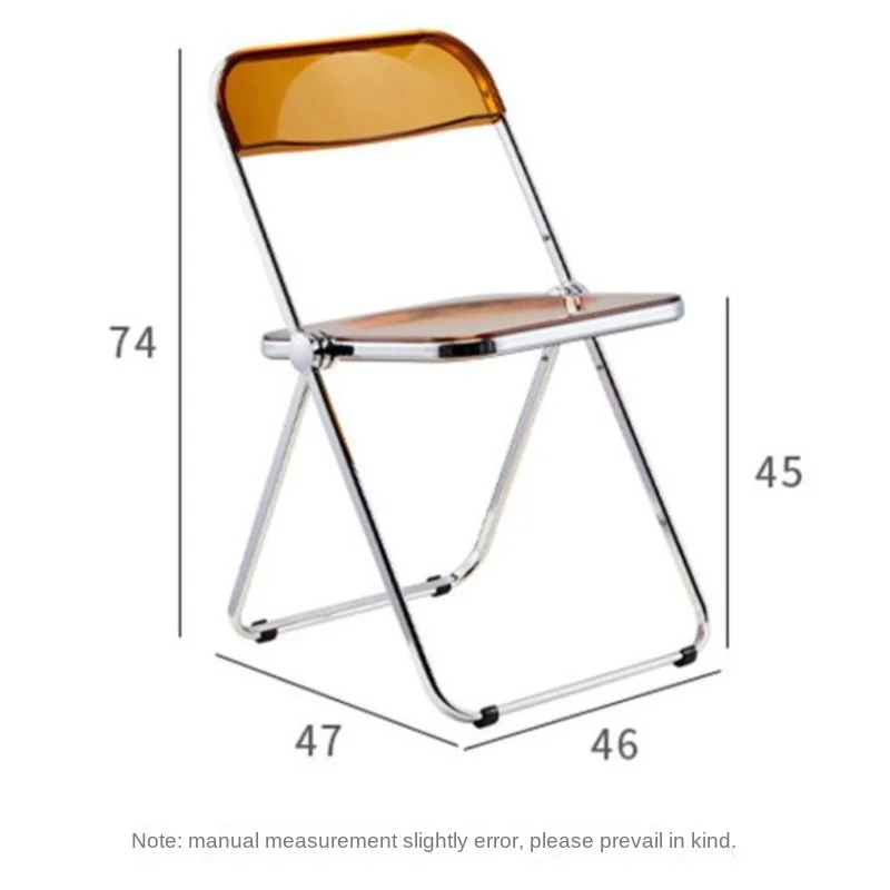 Realife Transparent Folding Acrylic Chair With Electroplating Frame for Household Dining Chairs Light Luxury And Customizable