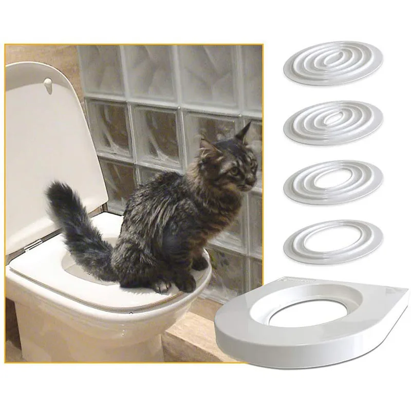 Cat Toilet Training Kit Plastic Reusable Puppy Cat Litter Mat Toilet Trainer Pets Cleaning Cats Training Product